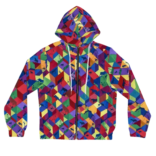 Prismatic Safari on a Women's Full-Zip Hoodie