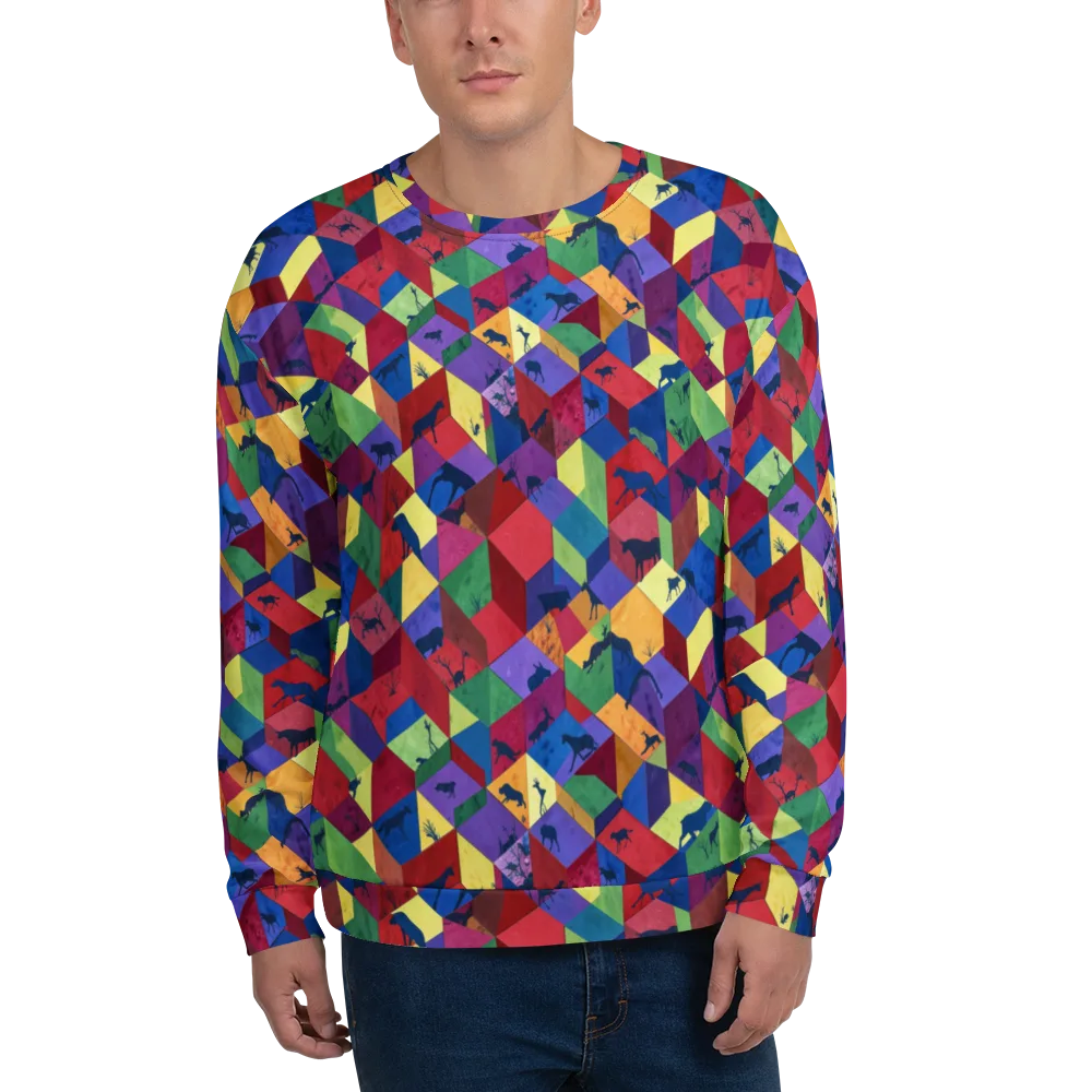 Prismatic Safari on Sweatshirt — Front