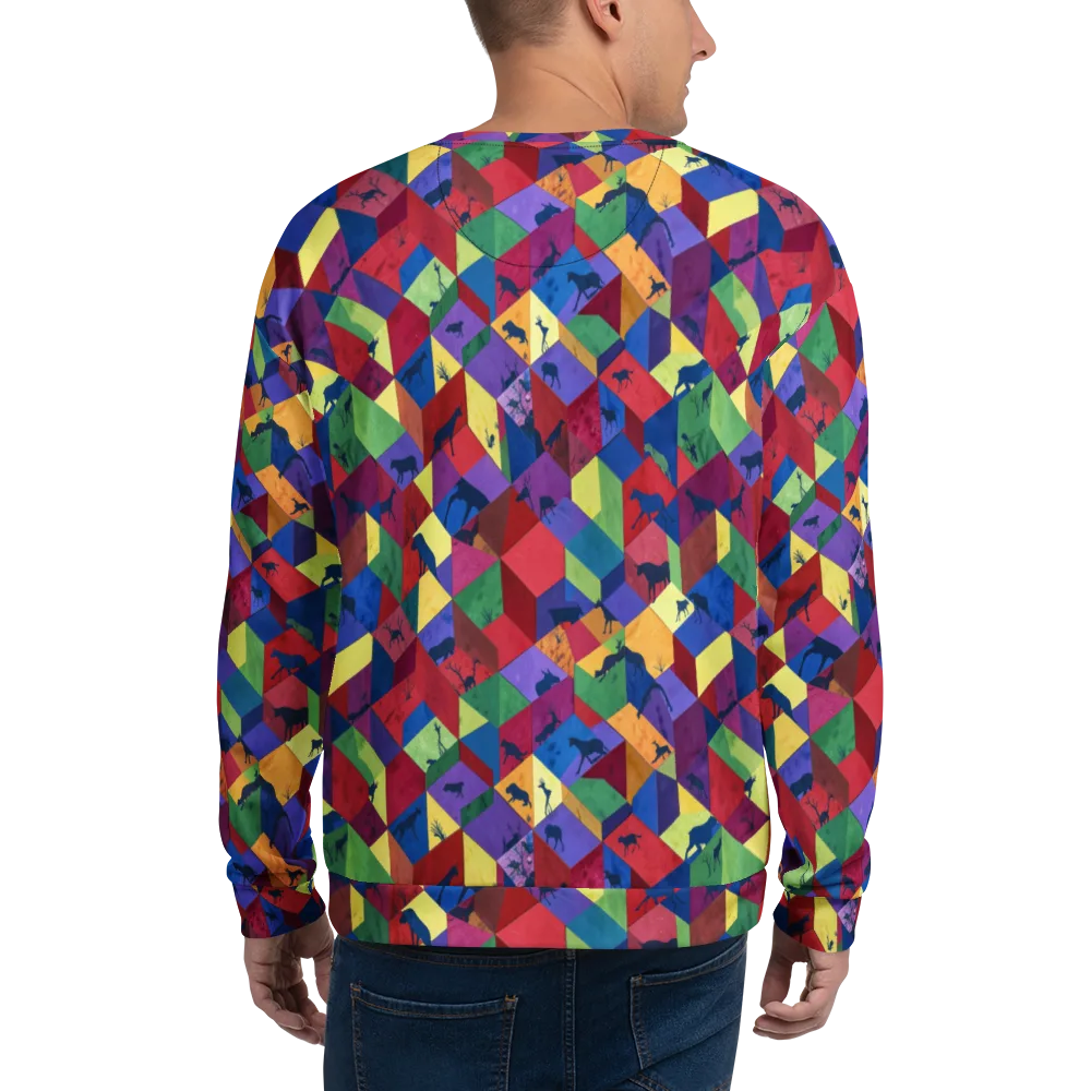 Prismatic Safari on Sweatshirt — Back