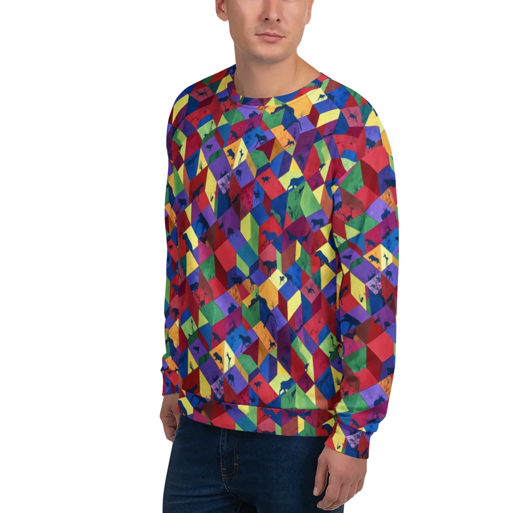 Prismatic Safari on Sweatshirt — Left Front