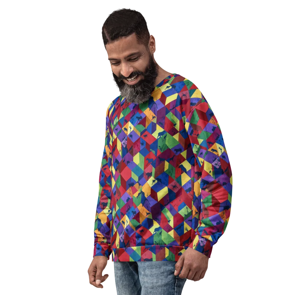 Prismatic Safari on Sweatshirt — Left Front