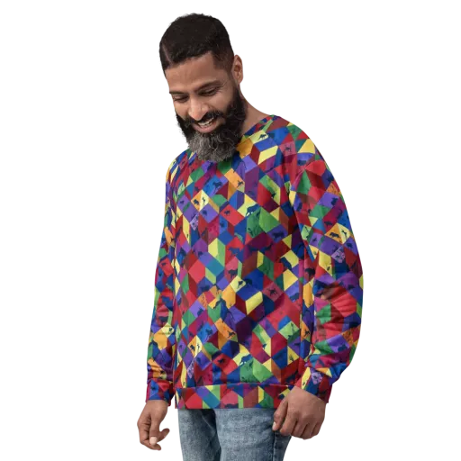 Prismatic Safari on a Sweatshirt