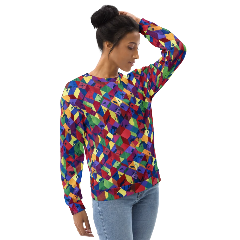 Prismatic Safari on Sweatshirt — Right Front