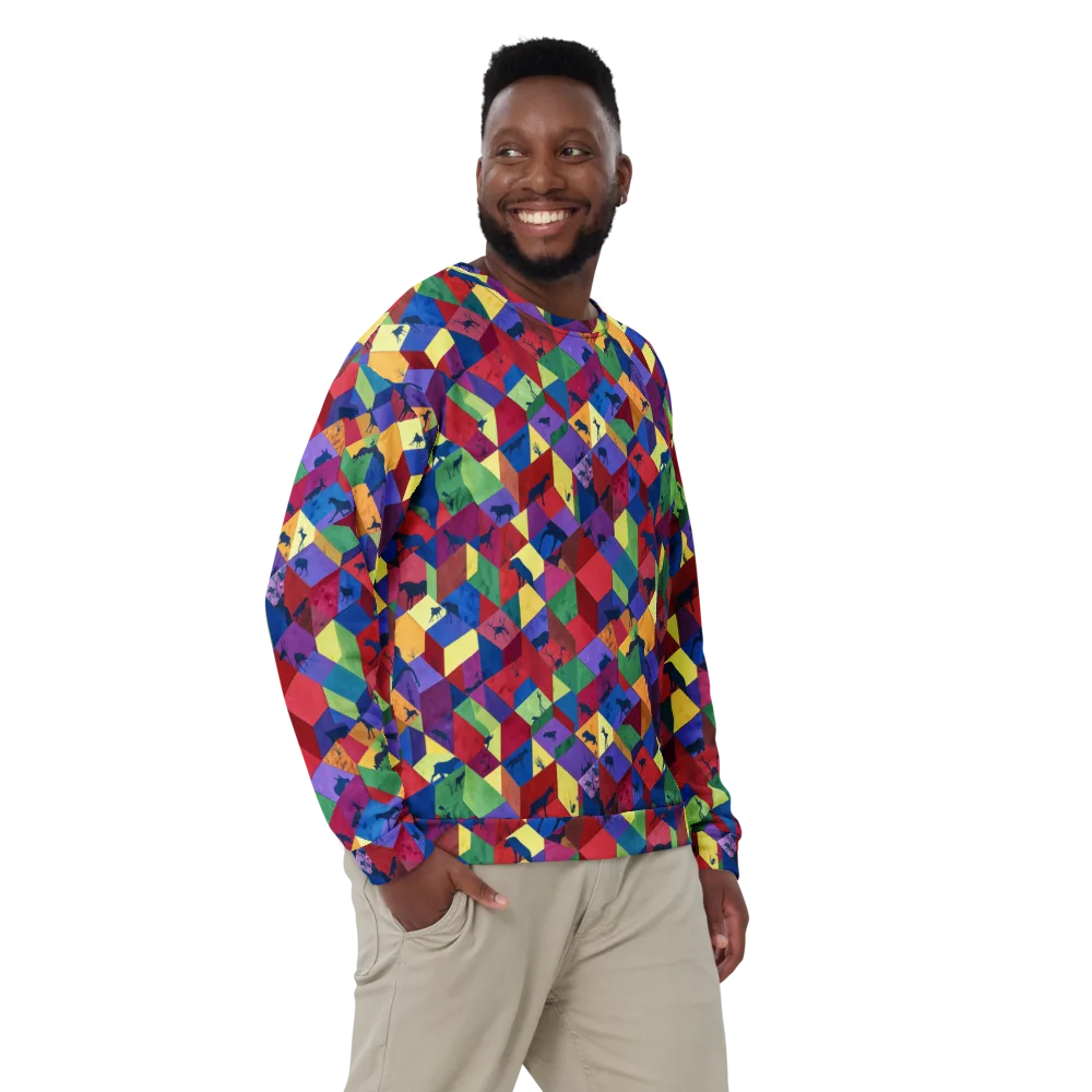 Prismatic Safari on Sweatshirt — Front