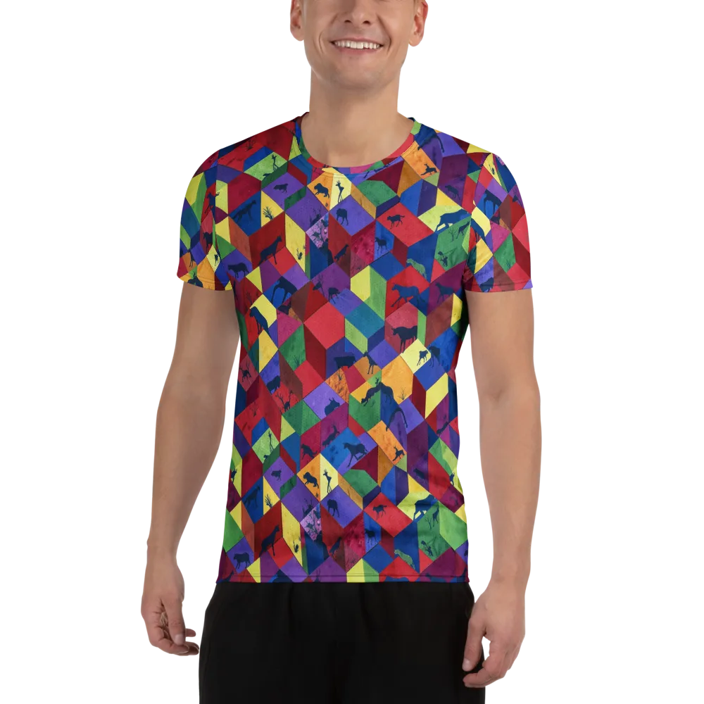 Prismatic Safari on Men's Athletic T-Shirt — Front