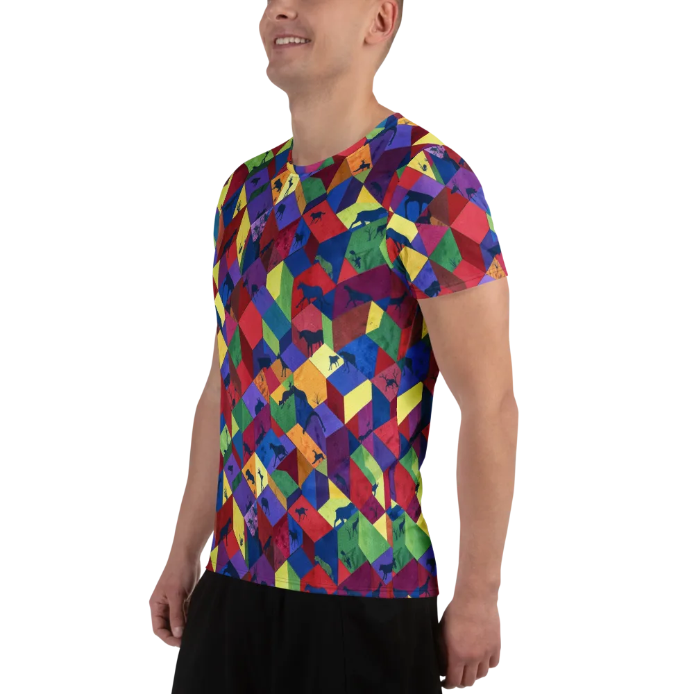 Prismatic Safari on Men's Athletic T-Shirt — Left