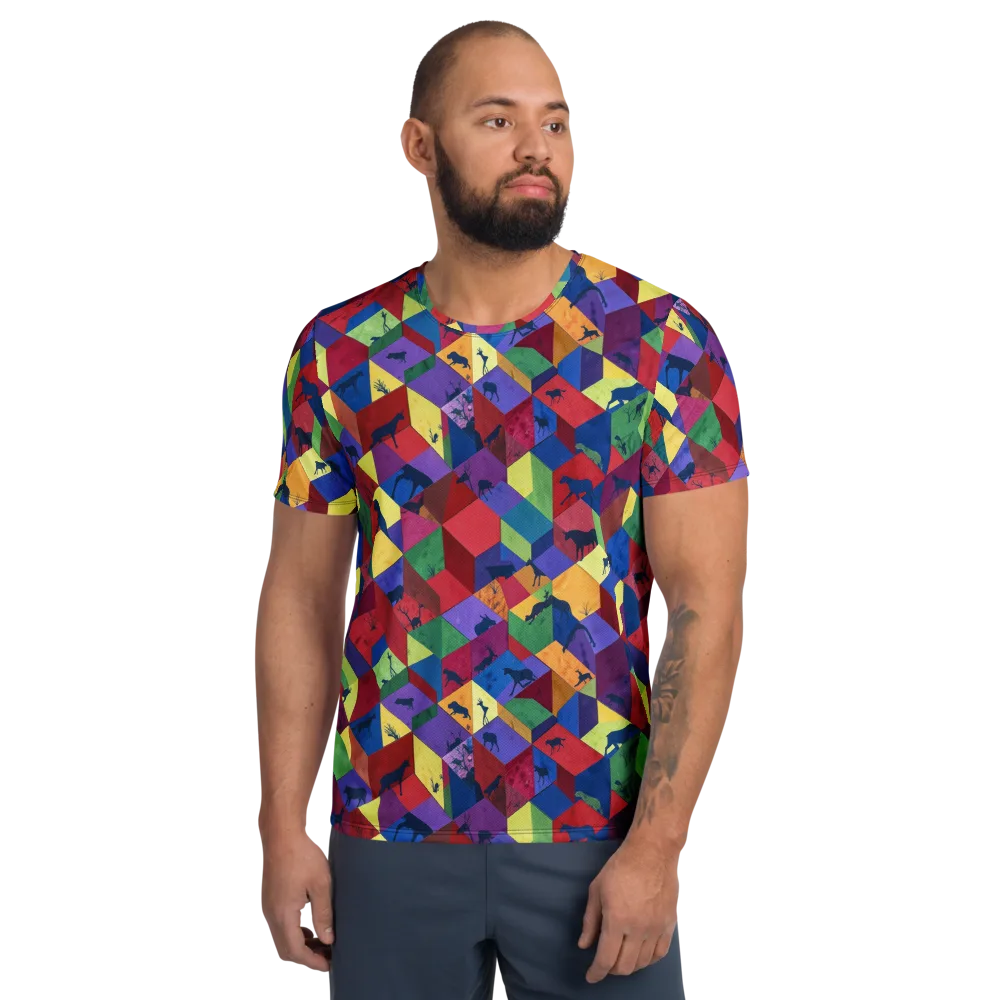 Prismatic Safari on Men's Athletic T-Shirt — Front