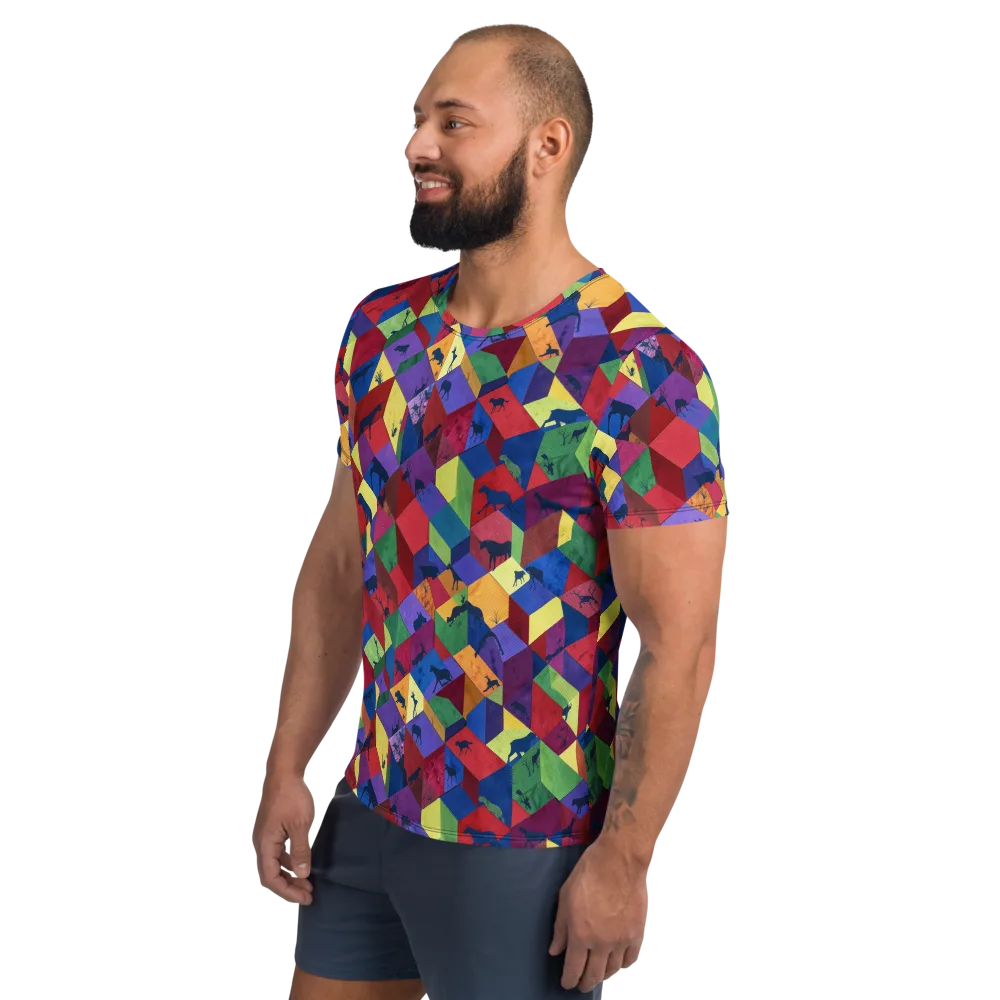 Prismatic Safari on Men's Athletic T-Shirt — Left
