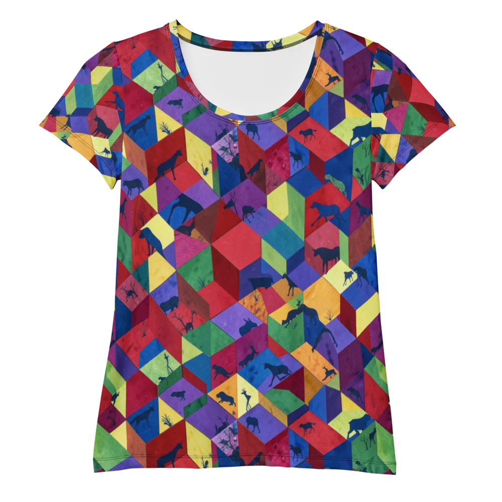 Prismatic Safari on Women's Athletic T-Shirt — Front