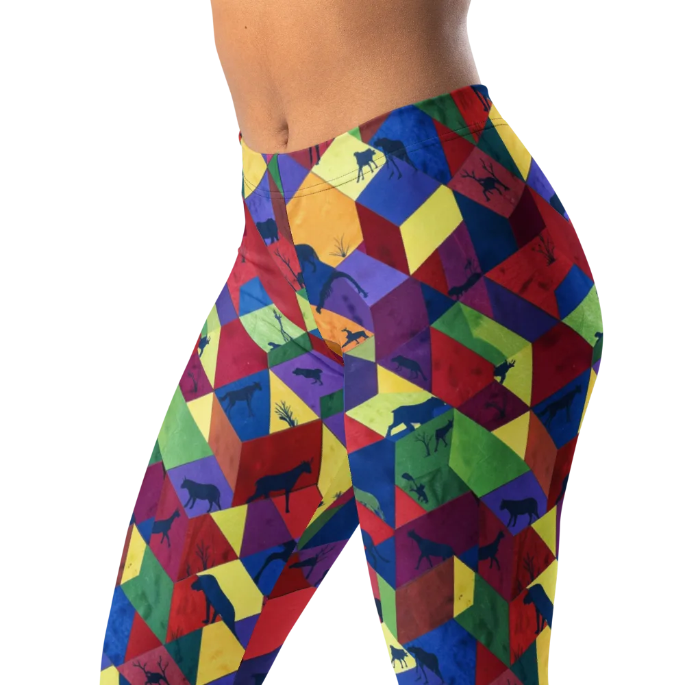 Prismatic Safari on Leggings — Left Front