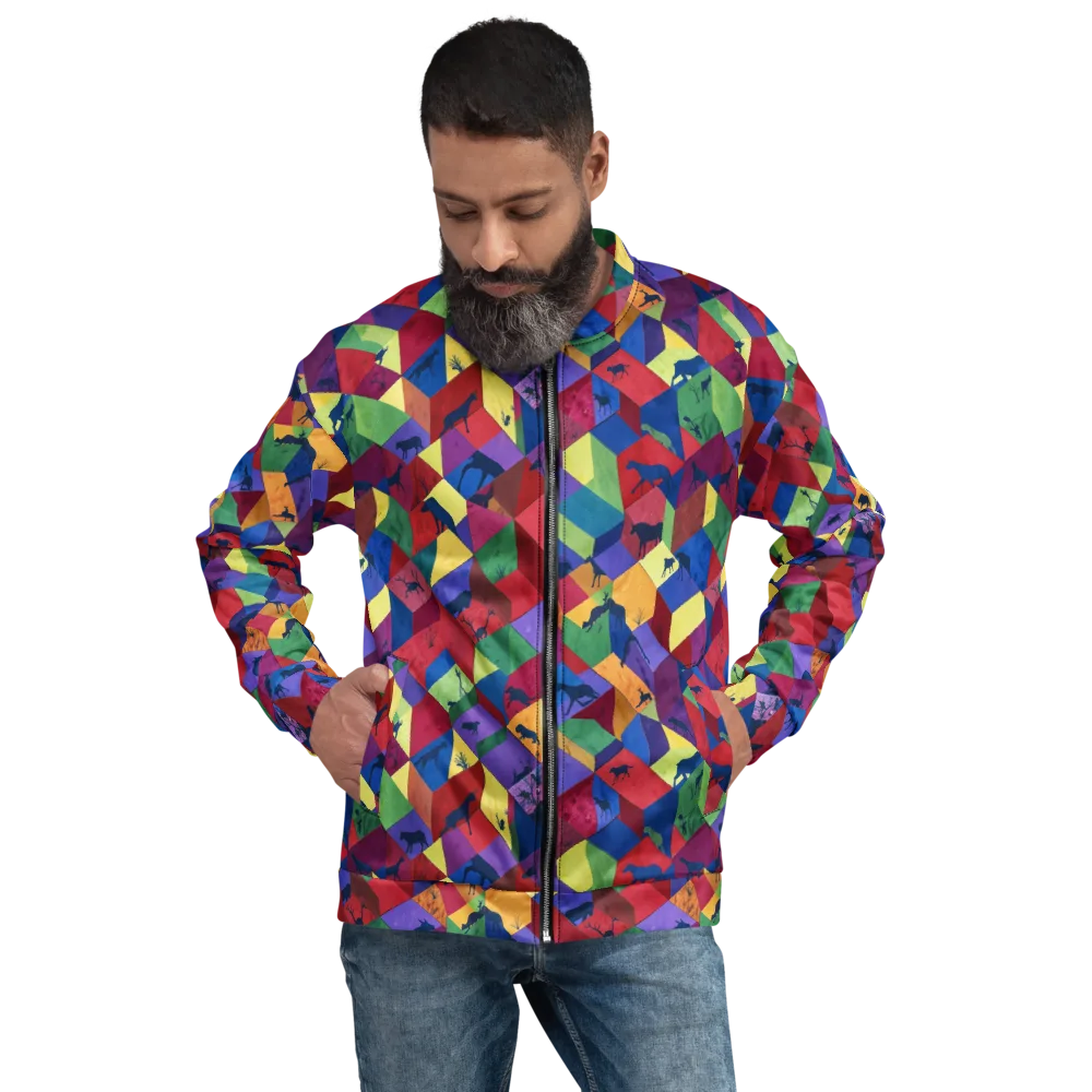 Prismatic Safari on Bomber Jacket — Front