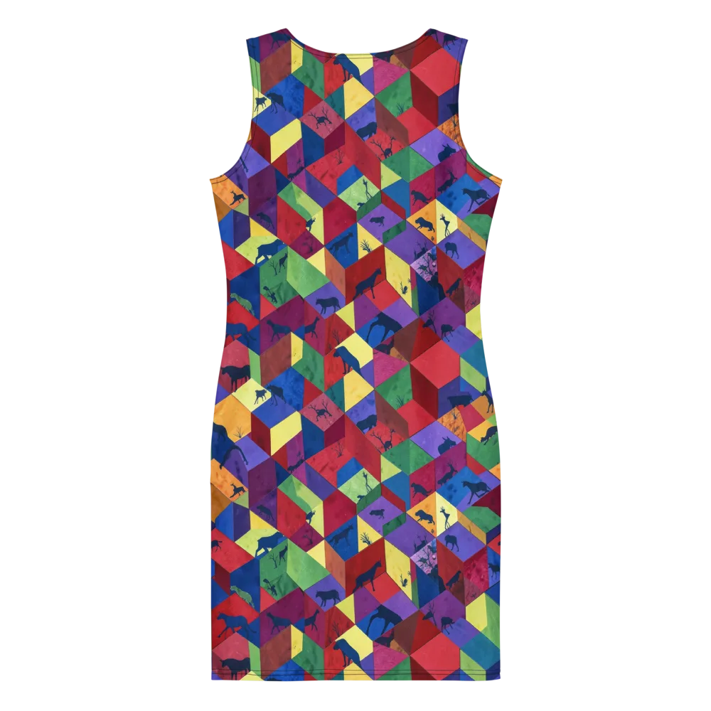 Prismatic Safari on Bodycon Dress — Back
