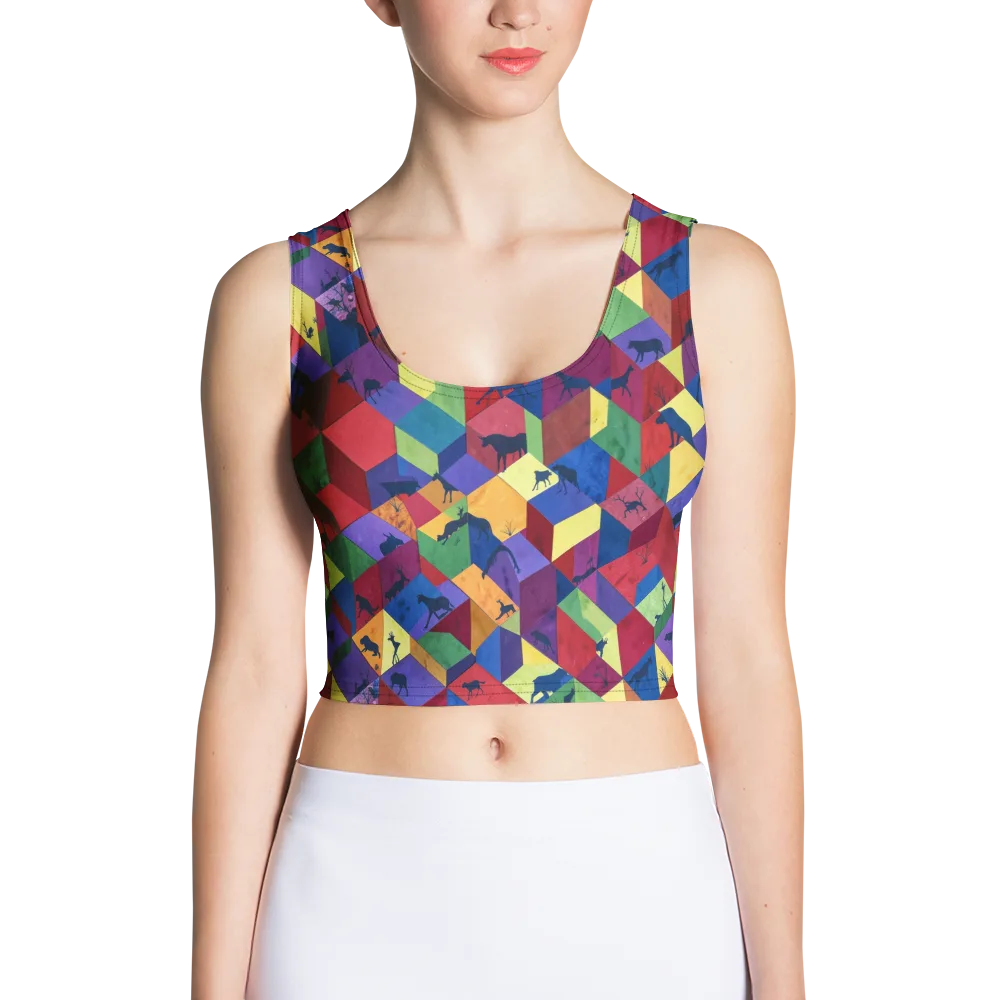 Prismatic Safari on Crop Top — Front