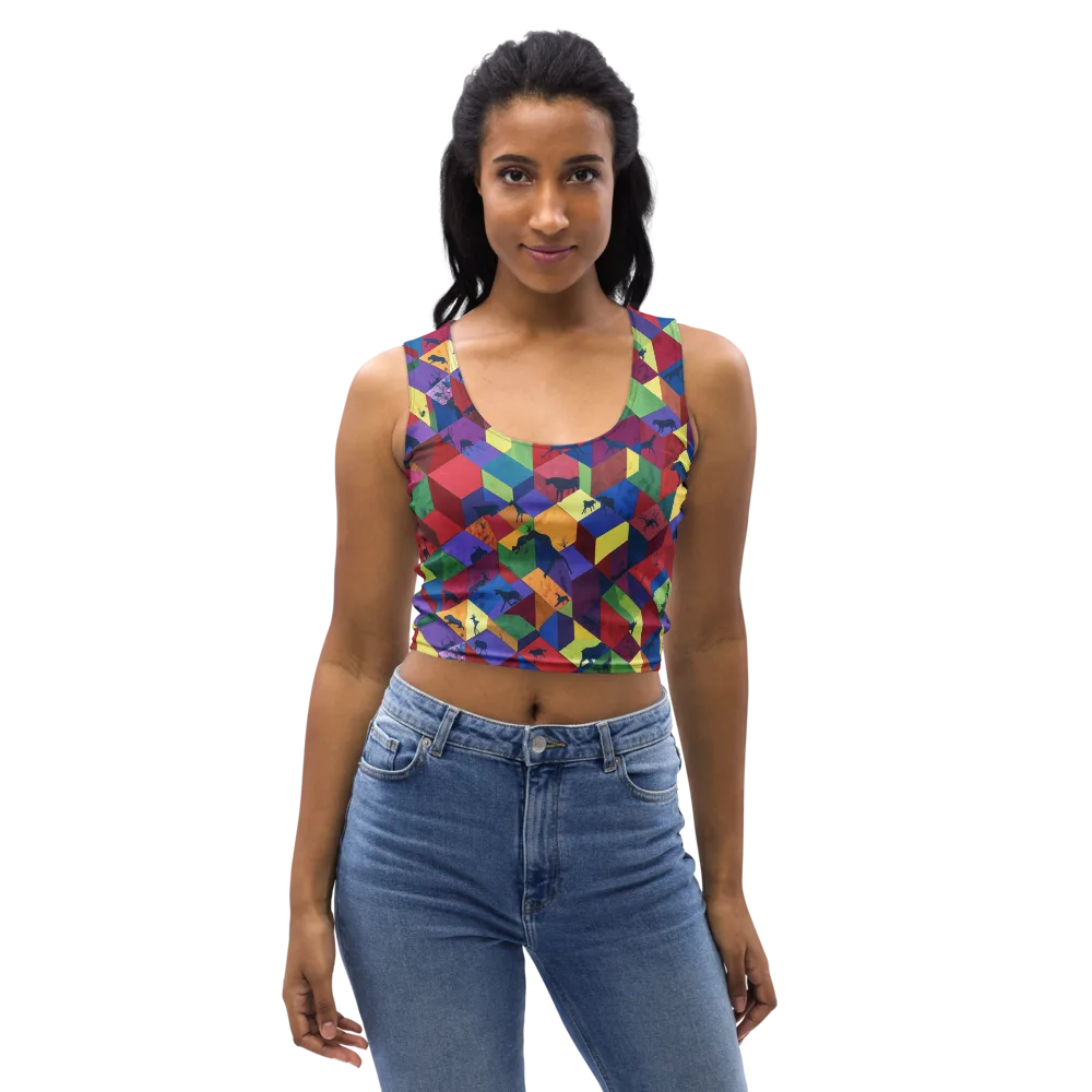 Prismatic Safari on Crop Top — Front