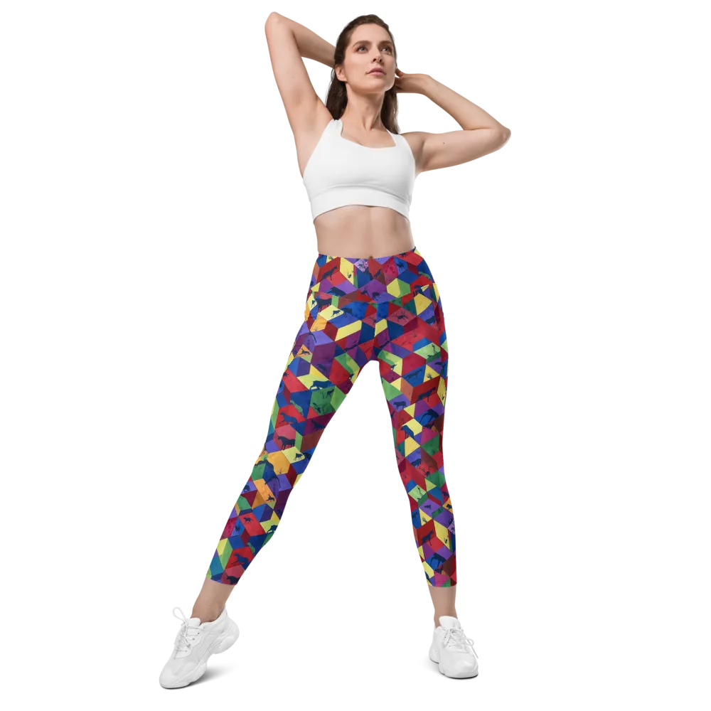 Prismatic Safari on Leggings with Pockets — Front