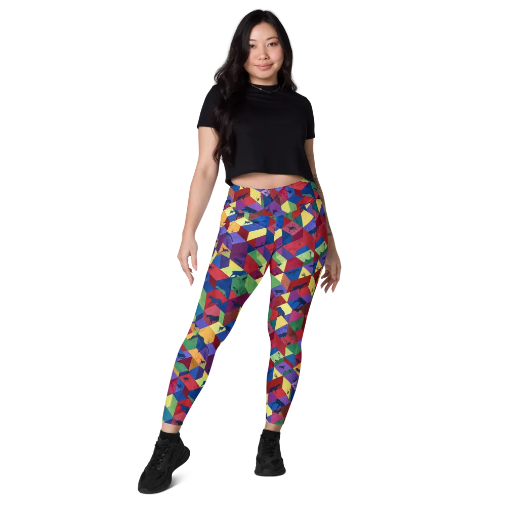 Prismatic Safari on Leggings with Pockets — Front