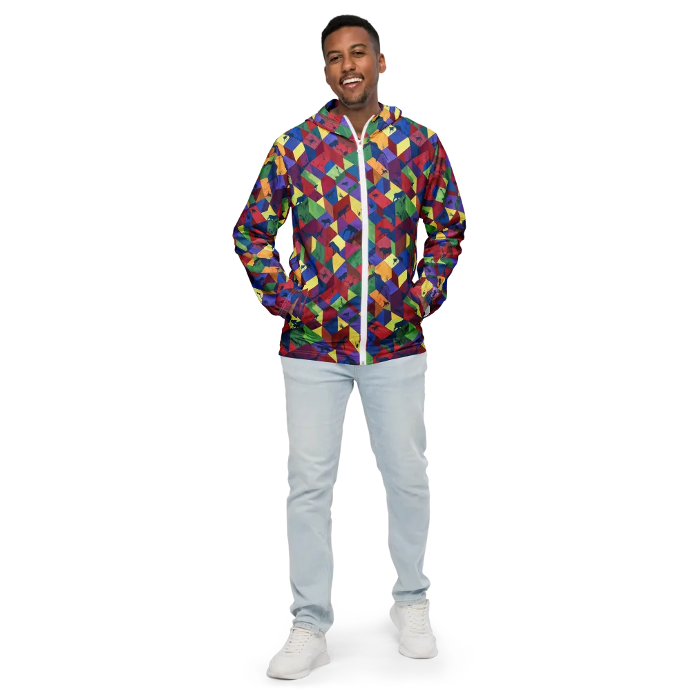 Prismatic Safari on Men's Windbreaker — Front