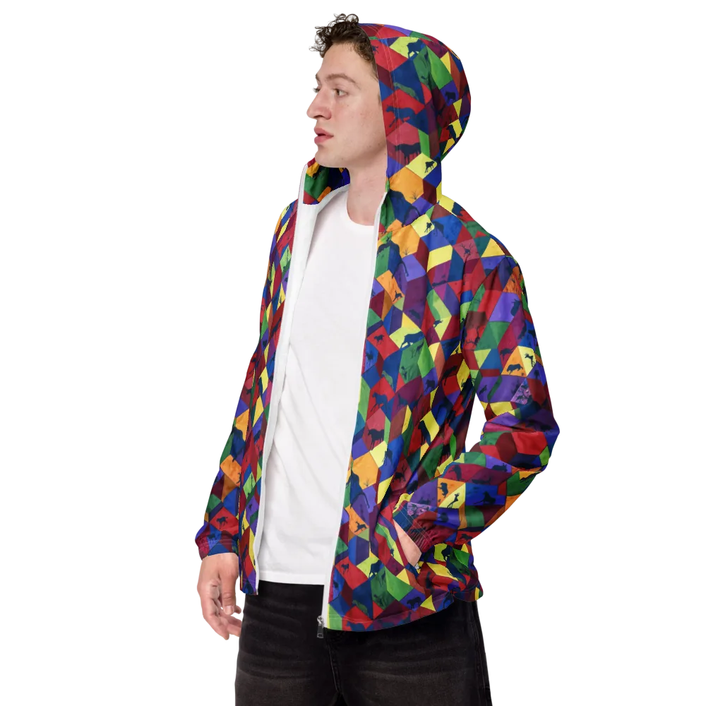 Prismatic Safari on Men's Windbreaker — Left Front