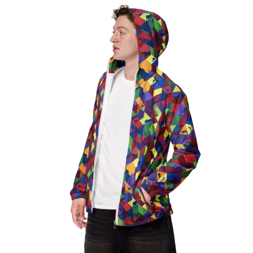 Prismatic Safari on a Men's Windbreaker