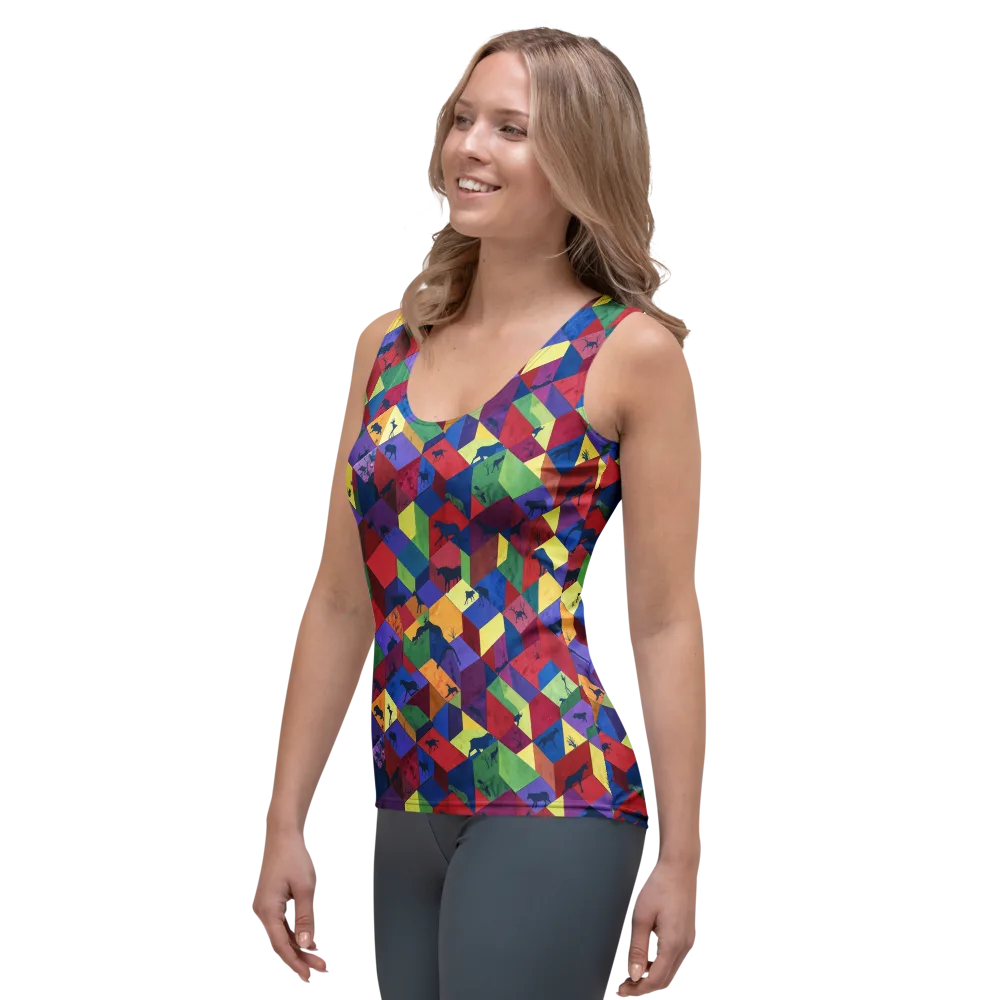 Prismatic Safari on Women's Tank Top — Left Front