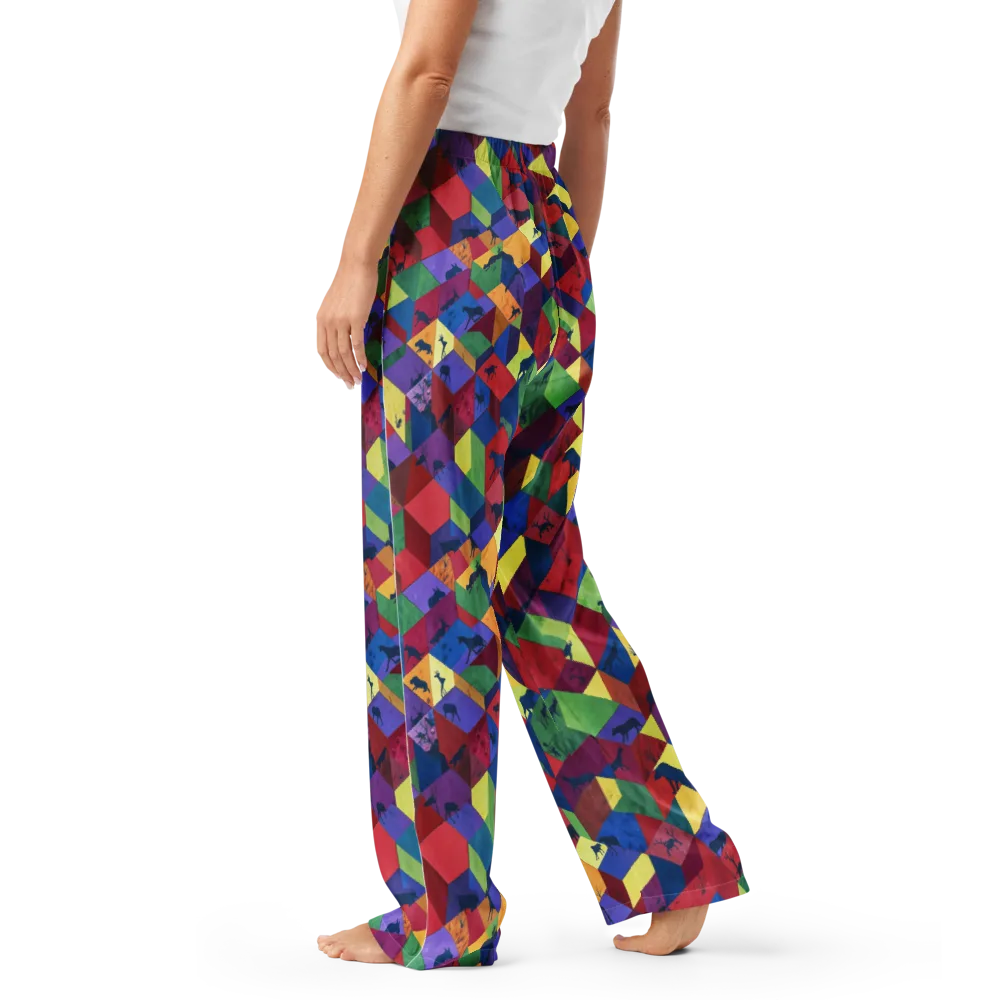 Prismatic Safari on Women's Pajama Pants — Left