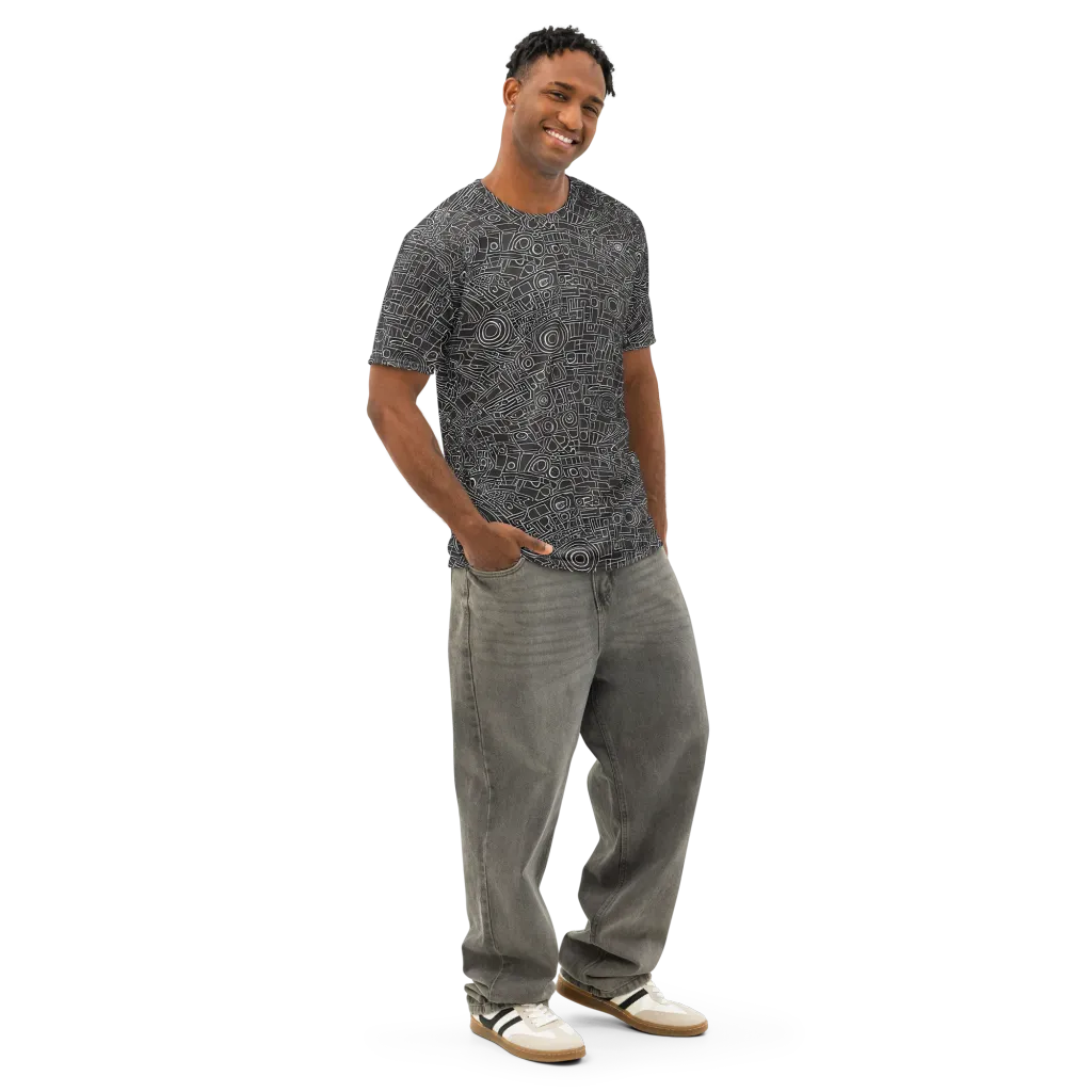 Blackline Mechanism on Men's Cotton Crew Neck T-Shirt — Right Front