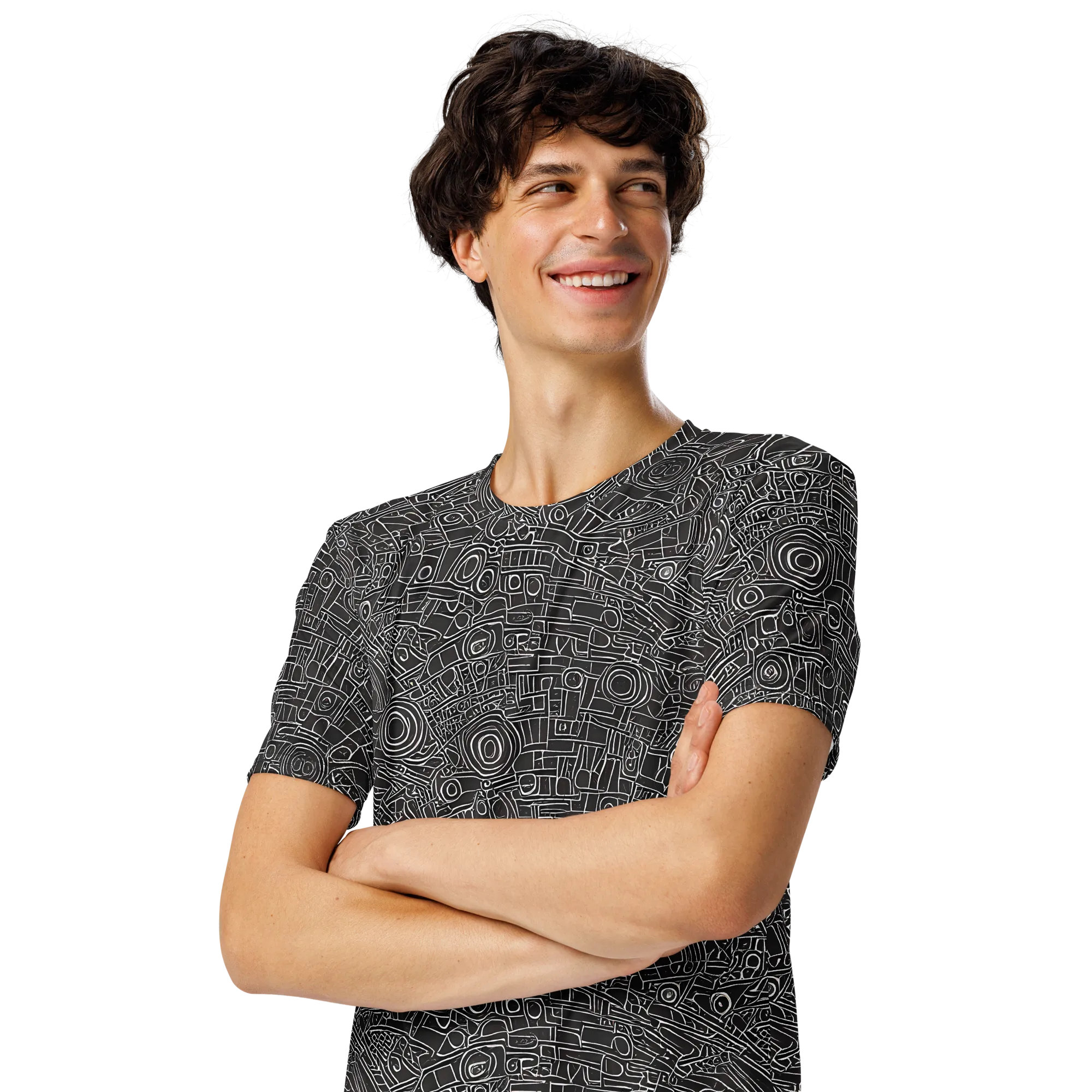 Blackline Mechanism on Men's Crew Neck T-Shirt — Left Front