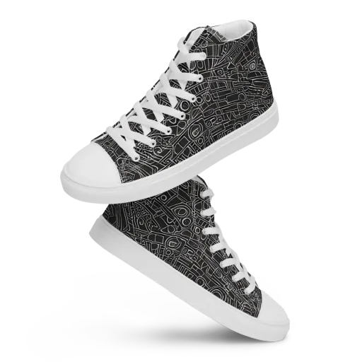 Blackline Mechanism on a Men's High Top Canvas Shoes