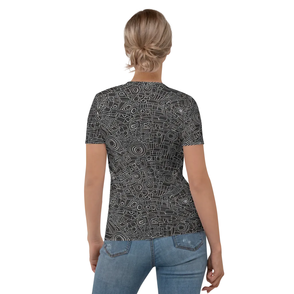 Blackline Mechanism on Women's Crew Neck T-Shirt — Back