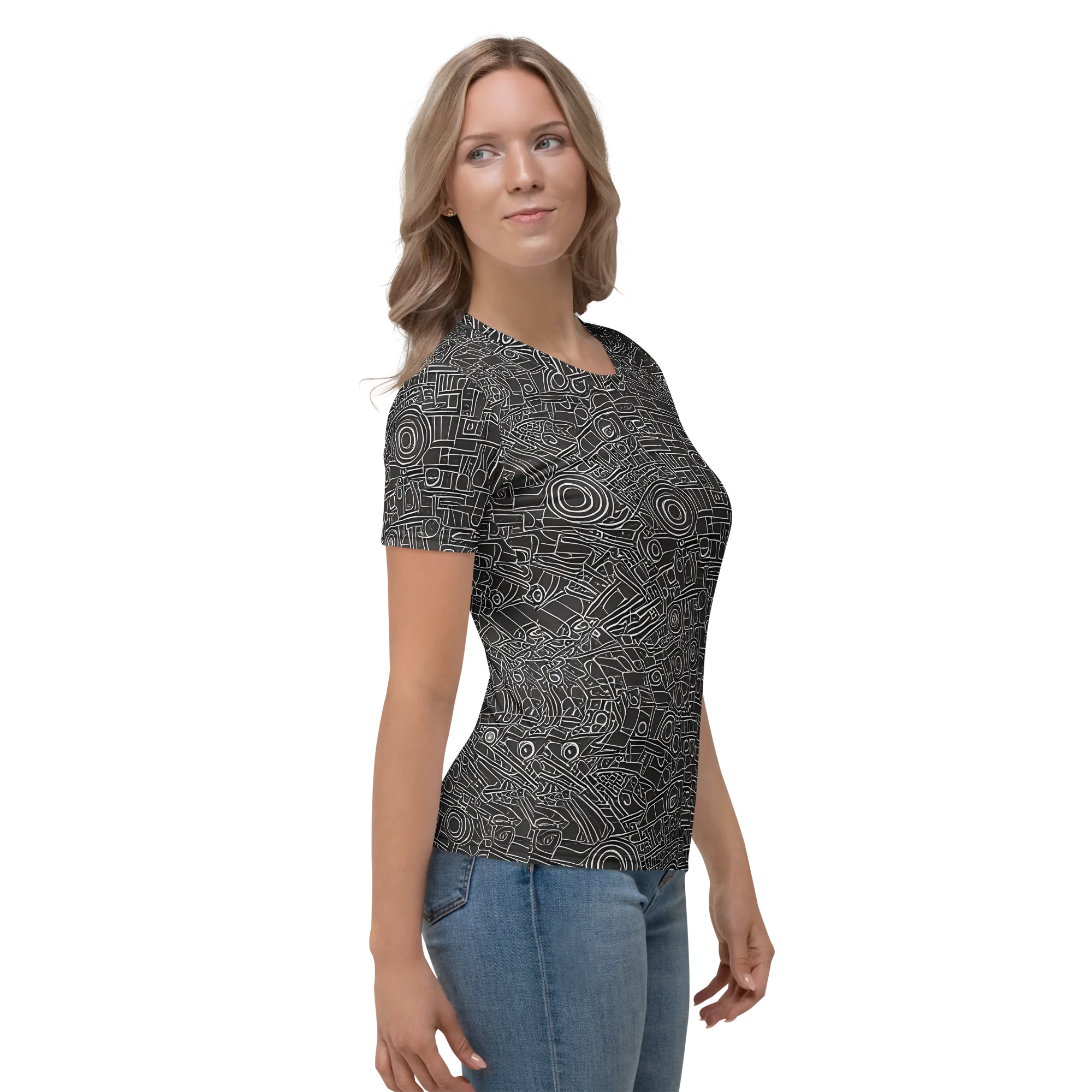 Blackline Mechanism on Women's Crew Neck T-Shirt — Right