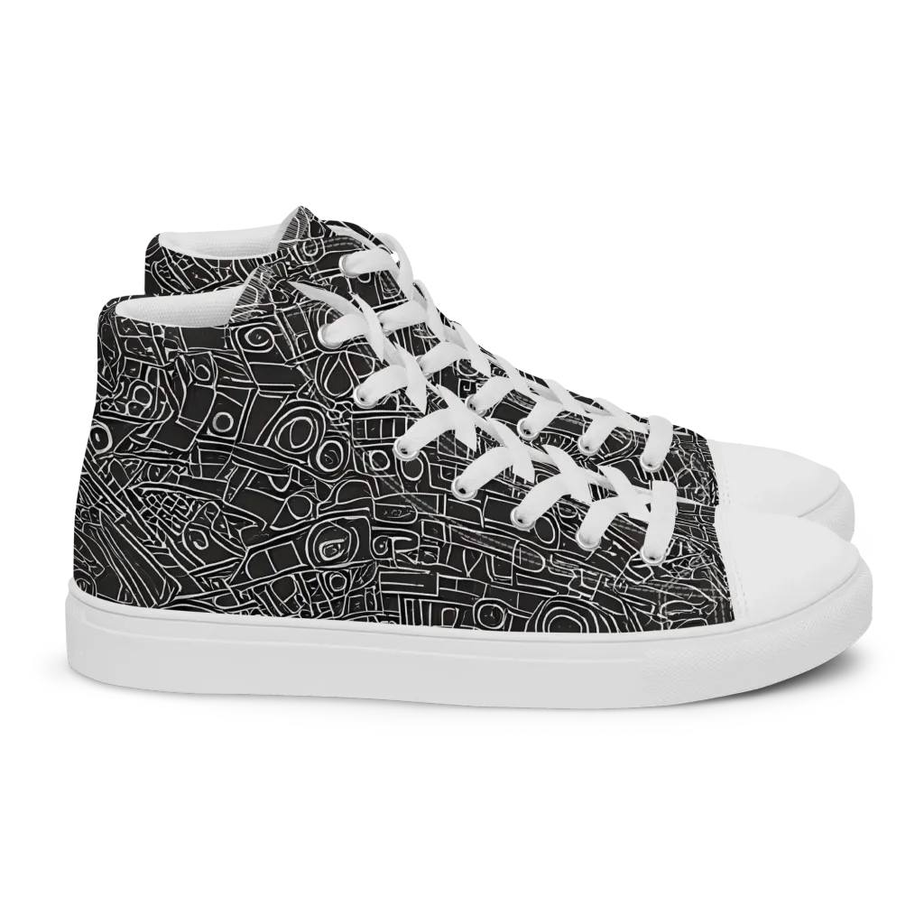 Blackline Mechanism on Women's High Top Canvas Shoes — Right