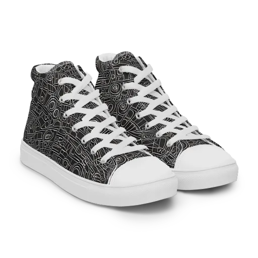Blackline Mechanism on a Women's High Top Canvas Shoes