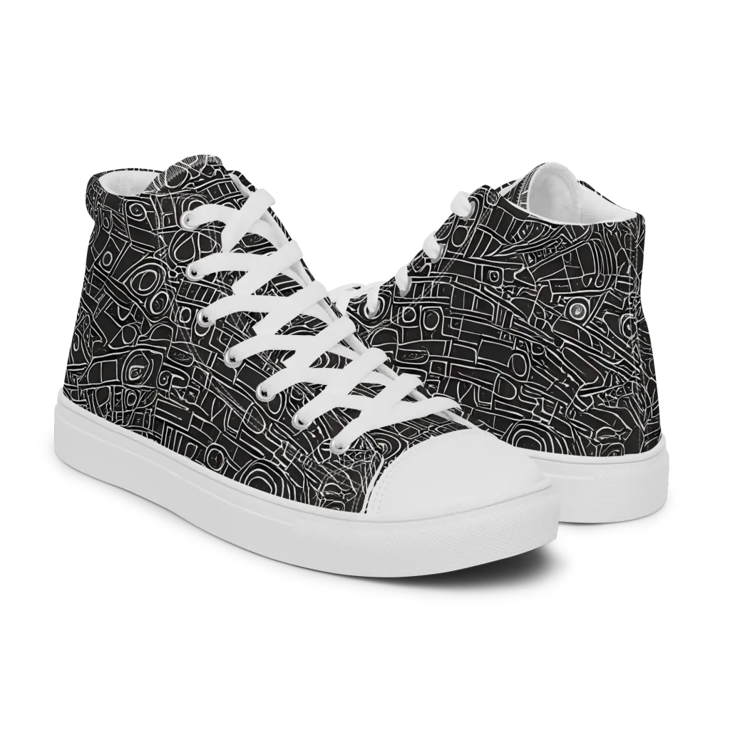 Blackline Mechanism on Women's High Top Canvas Shoes — Right