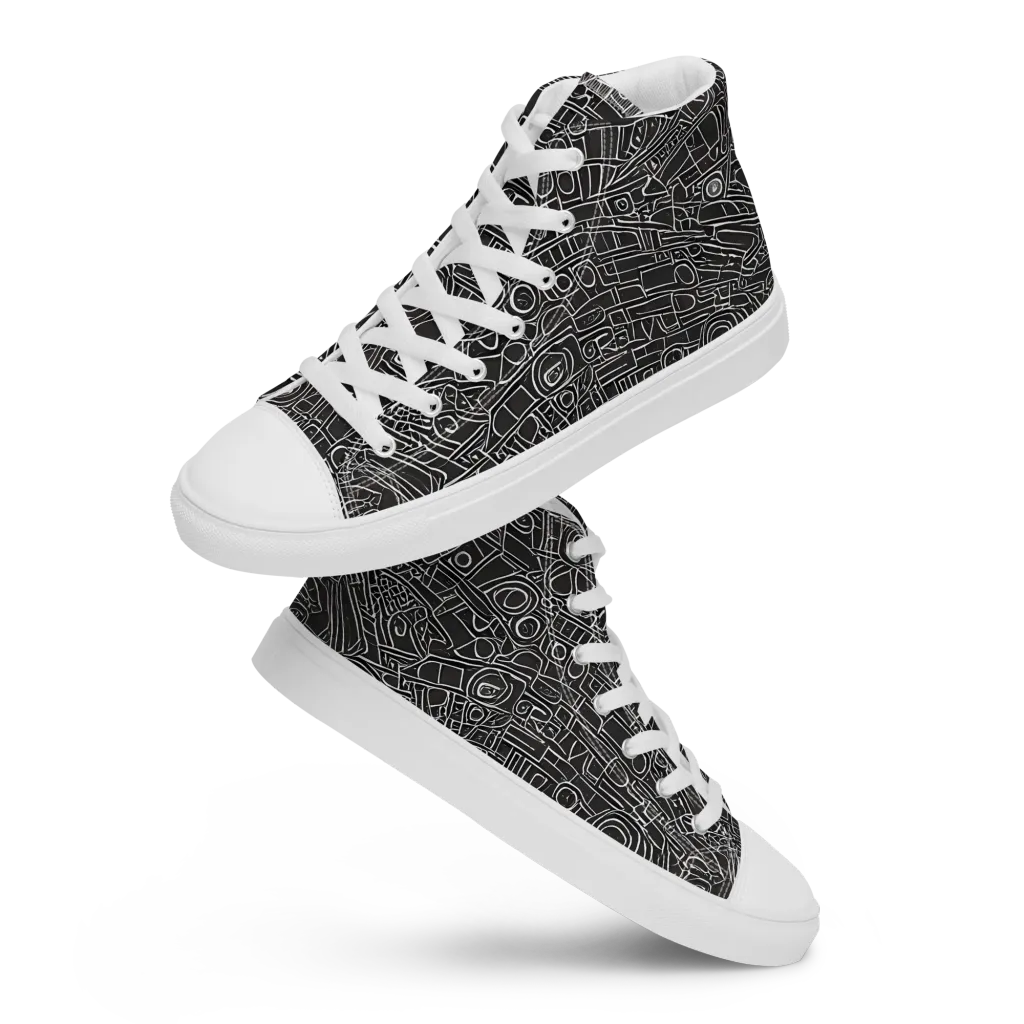 Blackline Mechanism on Women's High Top Canvas Shoes — Front