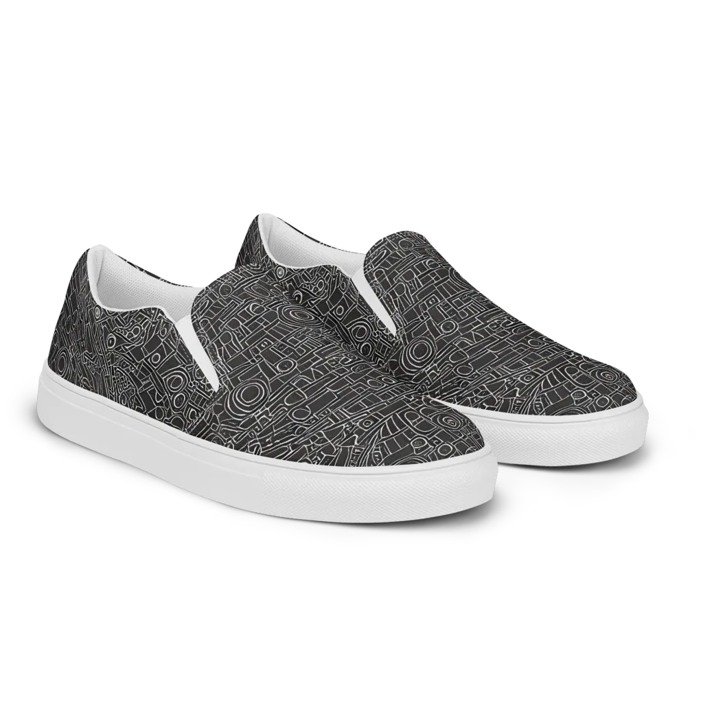 Blackline Mechanism on Men's Slip-On Canvas Shoes — Right Front