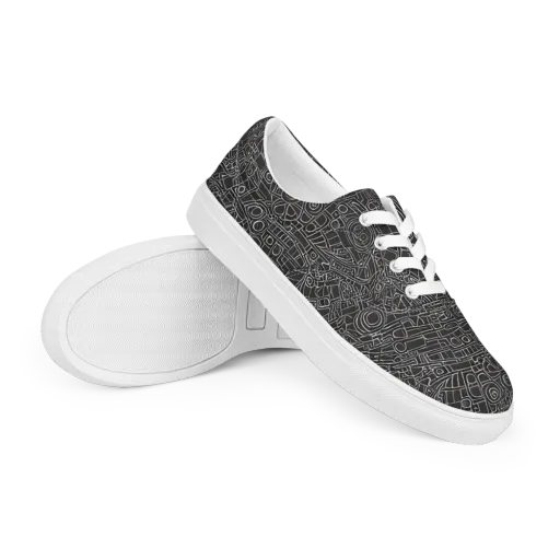 Blackline Mechanism on a Men's Lace-Up Canvas Shoes