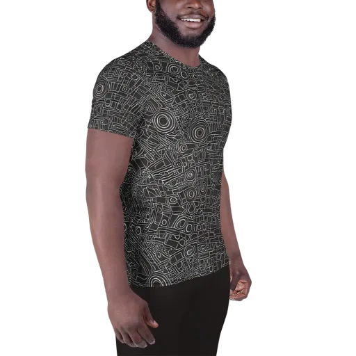Blackline Mechanism on a Men's Athletic T-Shirt