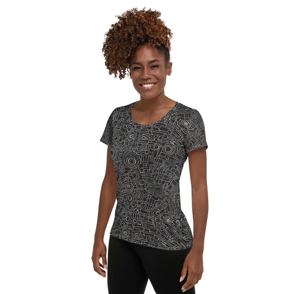 Blackline Mechanism on Women's Athletic T-Shirt — Left