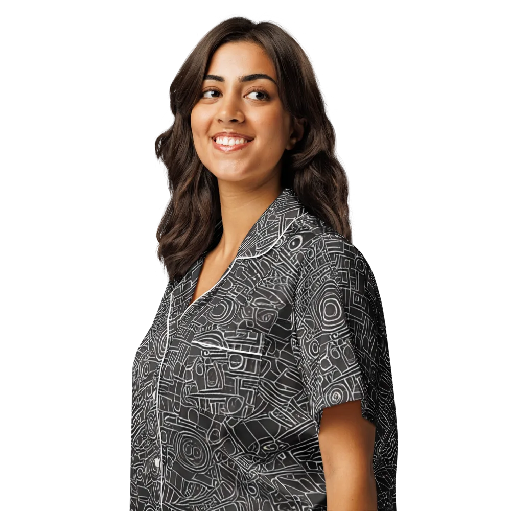 Blackline Mechanism on Women's Short Sleeve Pajama Top — Left Front