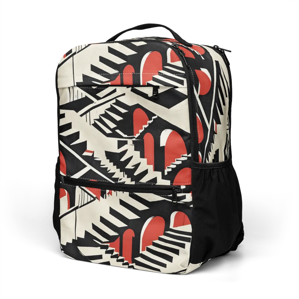 Brutalist Labyrinth on Utility Backpack — Left Front