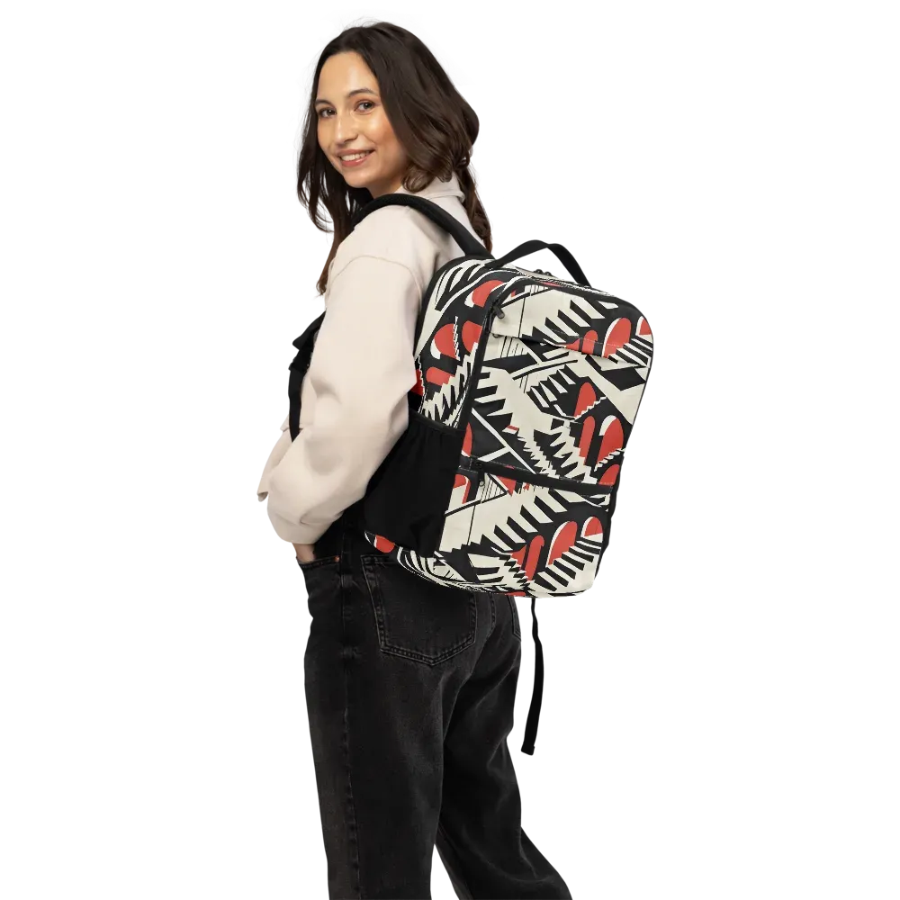 Brutalist Labyrinth on Utility Backpack — Back