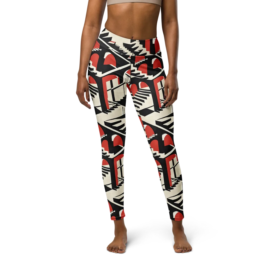 Brutalist Labyrinth on Yoga Leggings — Front