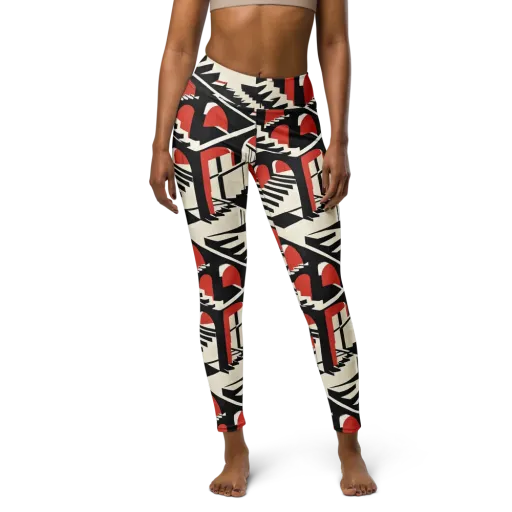 Brutalist Labyrinth on a Yoga Leggings