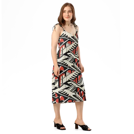 Brutalist Labyrinth on a Slip Dress