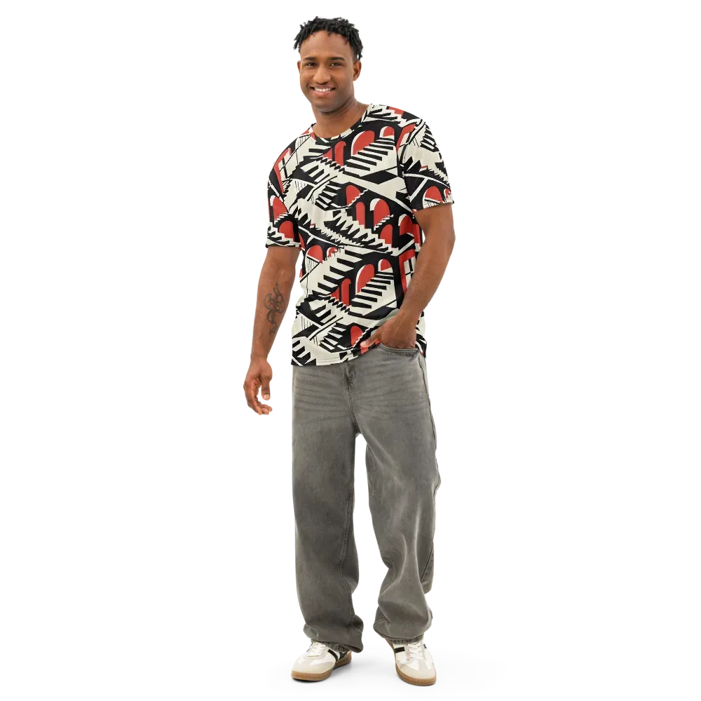 Brutalist Labyrinth on Men's Cotton Crew Neck T-Shirt — Front
