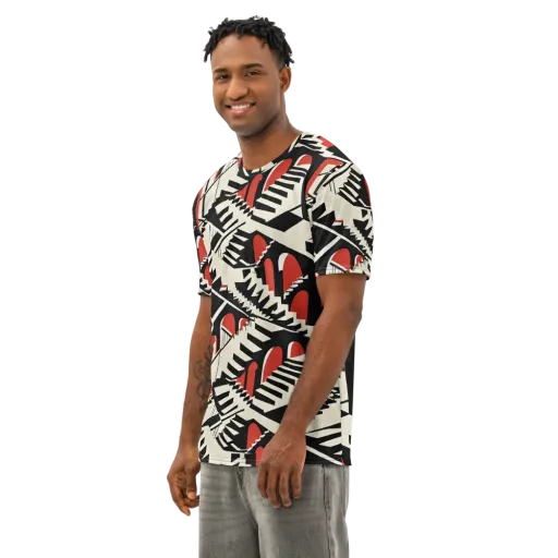 Brutalist Labyrinth on a Men's Cotton Crew Neck T-Shirt