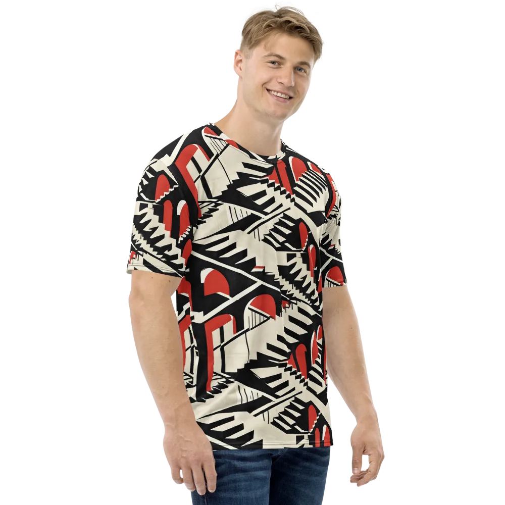 Brutalist Labyrinth on Men's Crew Neck T-Shirt — Right