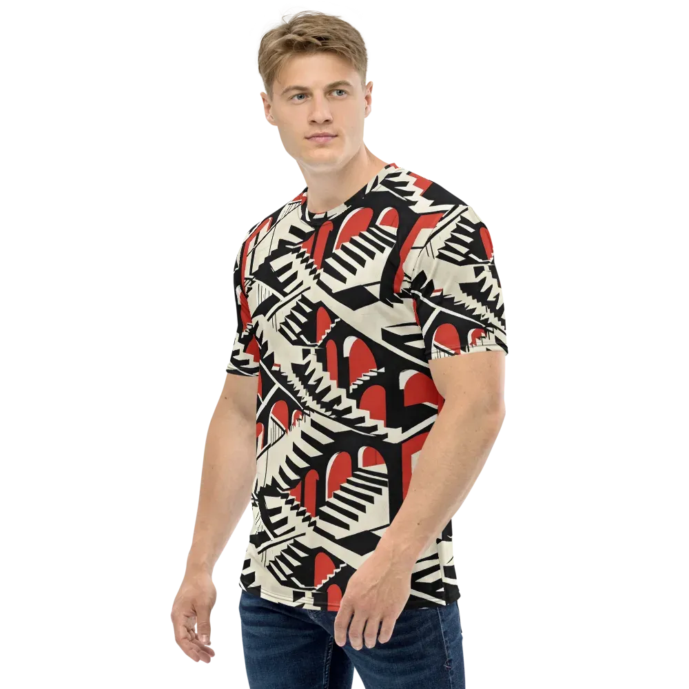 Brutalist Labyrinth on Men's Crew Neck T-Shirt — Left