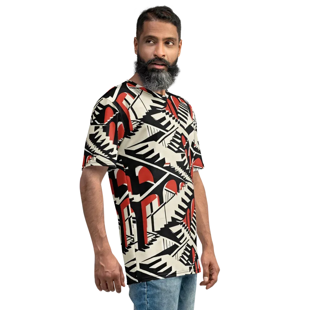 Brutalist Labyrinth on Men's Crew Neck T-Shirt — Right