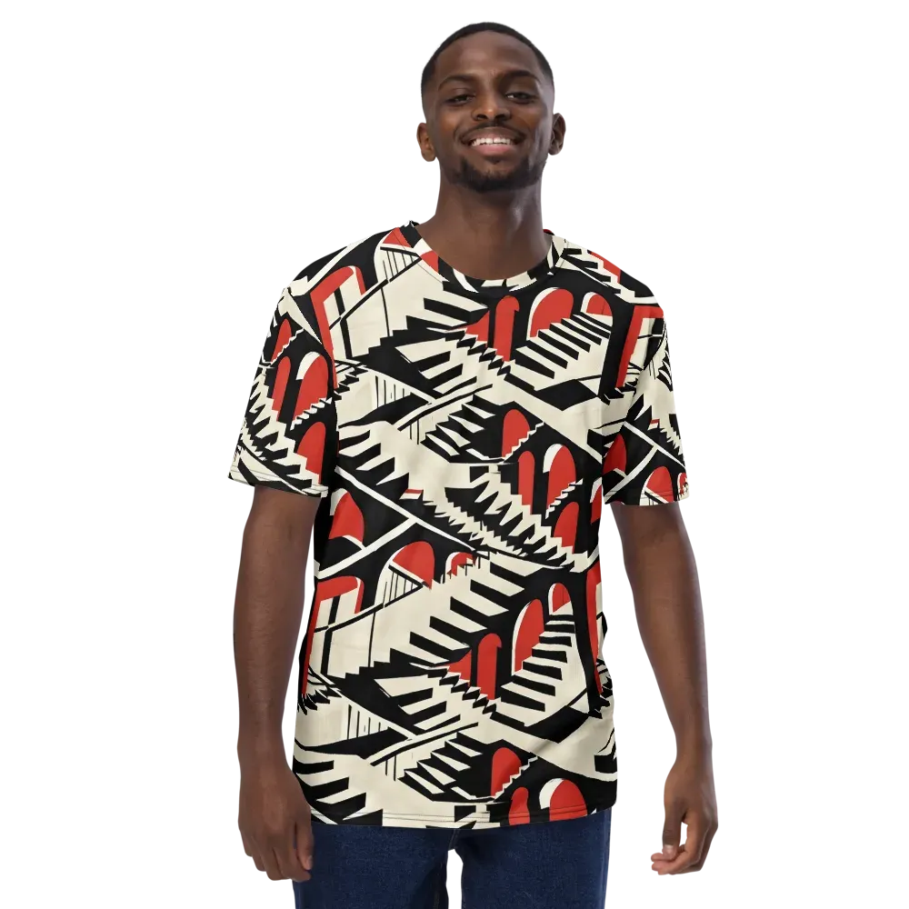 Brutalist Labyrinth on Men's Crew Neck T-Shirt — Front